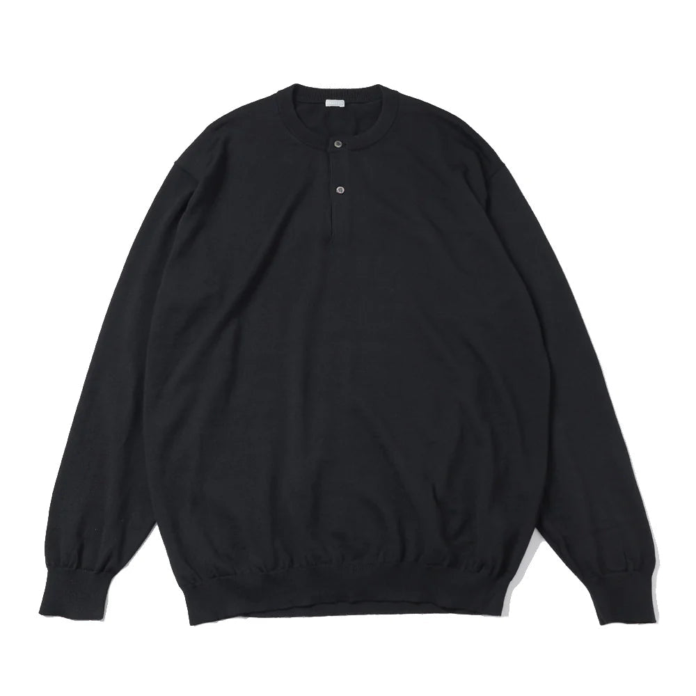 A.PRESSE Wool Knit Henley Neck Sweater