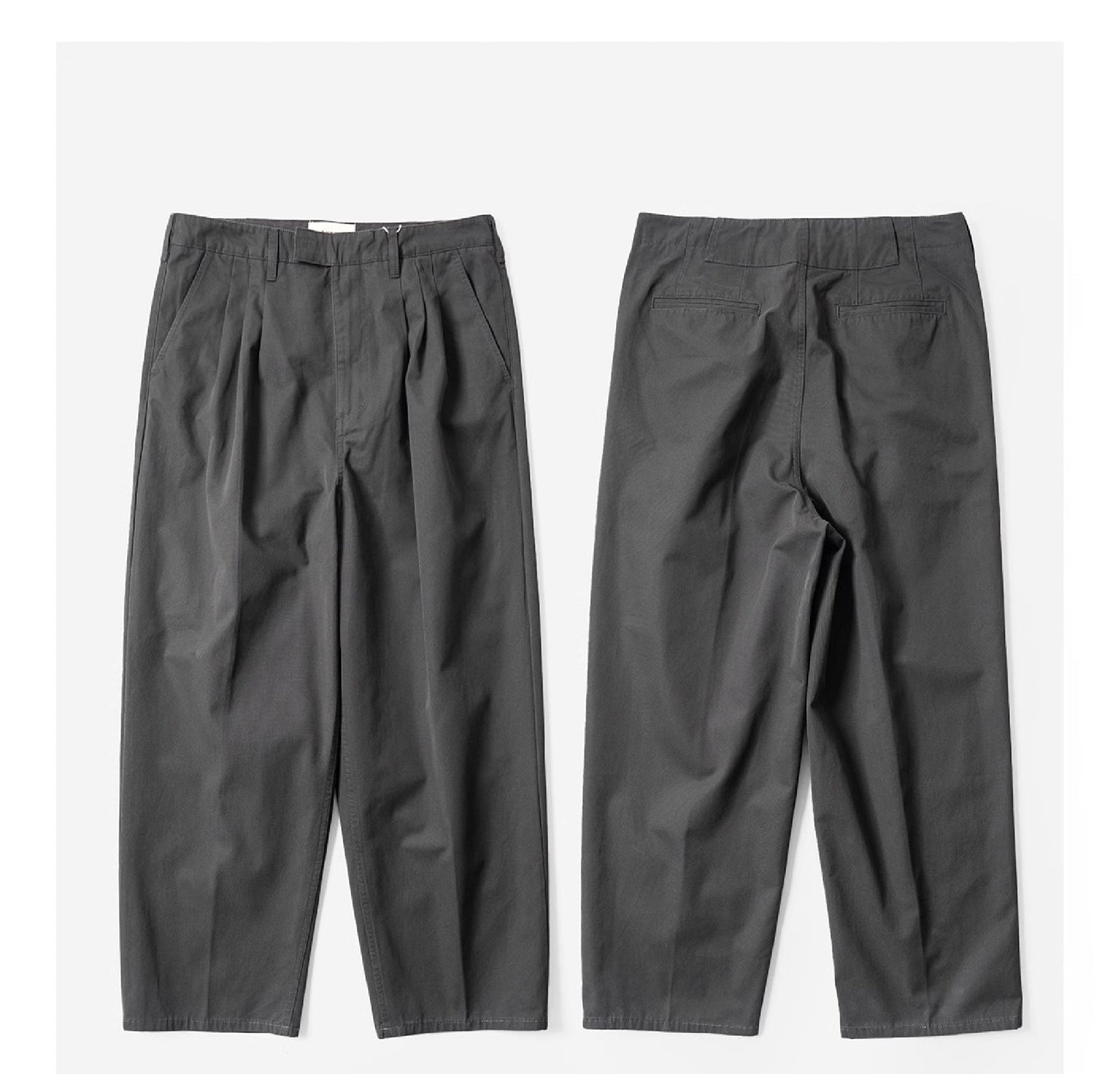 Burcs Three Ply Wide Tuck Chino Pants