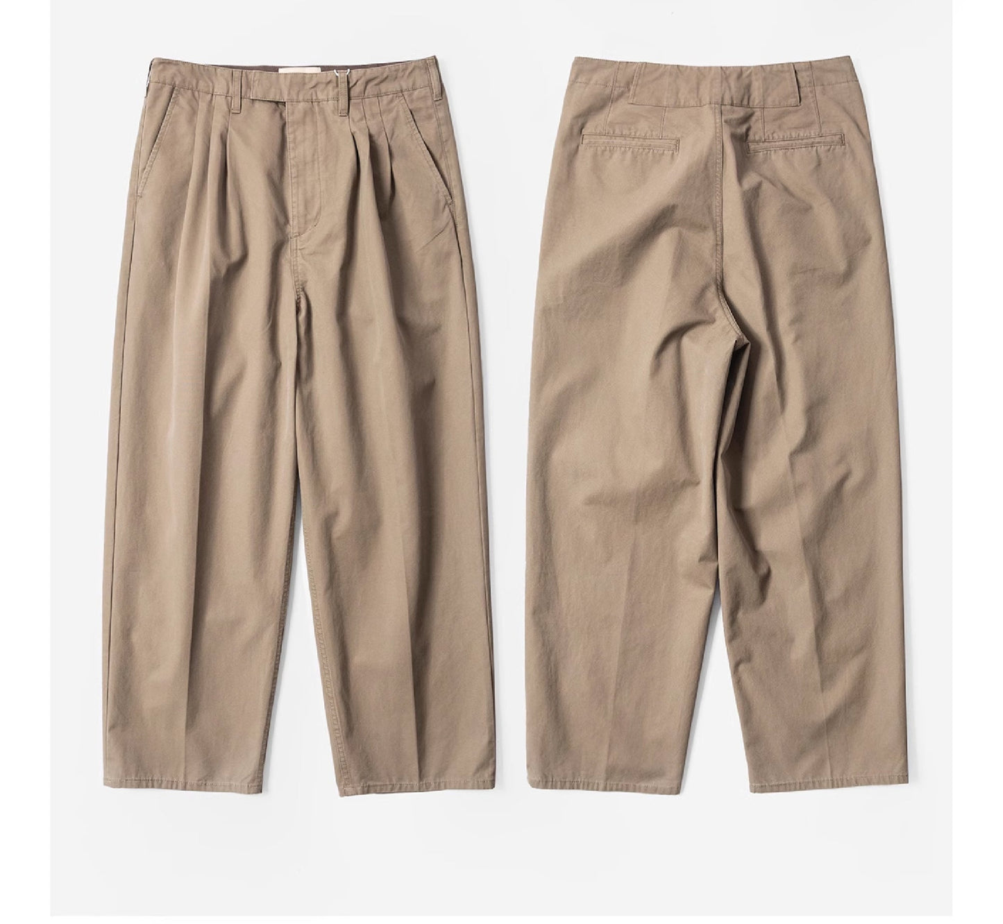 Burcs Three Ply Wide Tuck Chino Pants