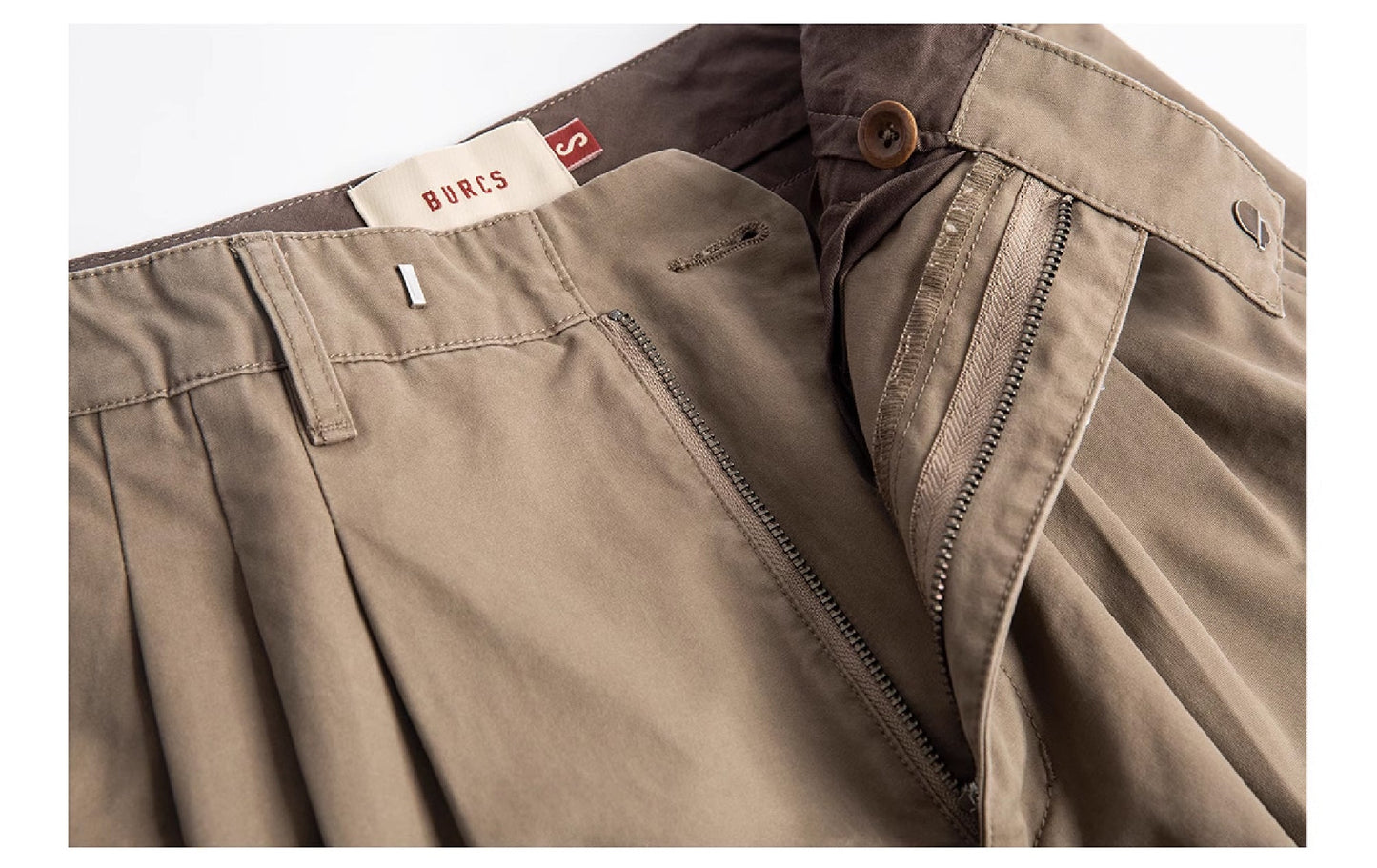 Burcs Three Ply Wide Tuck Chino Pants