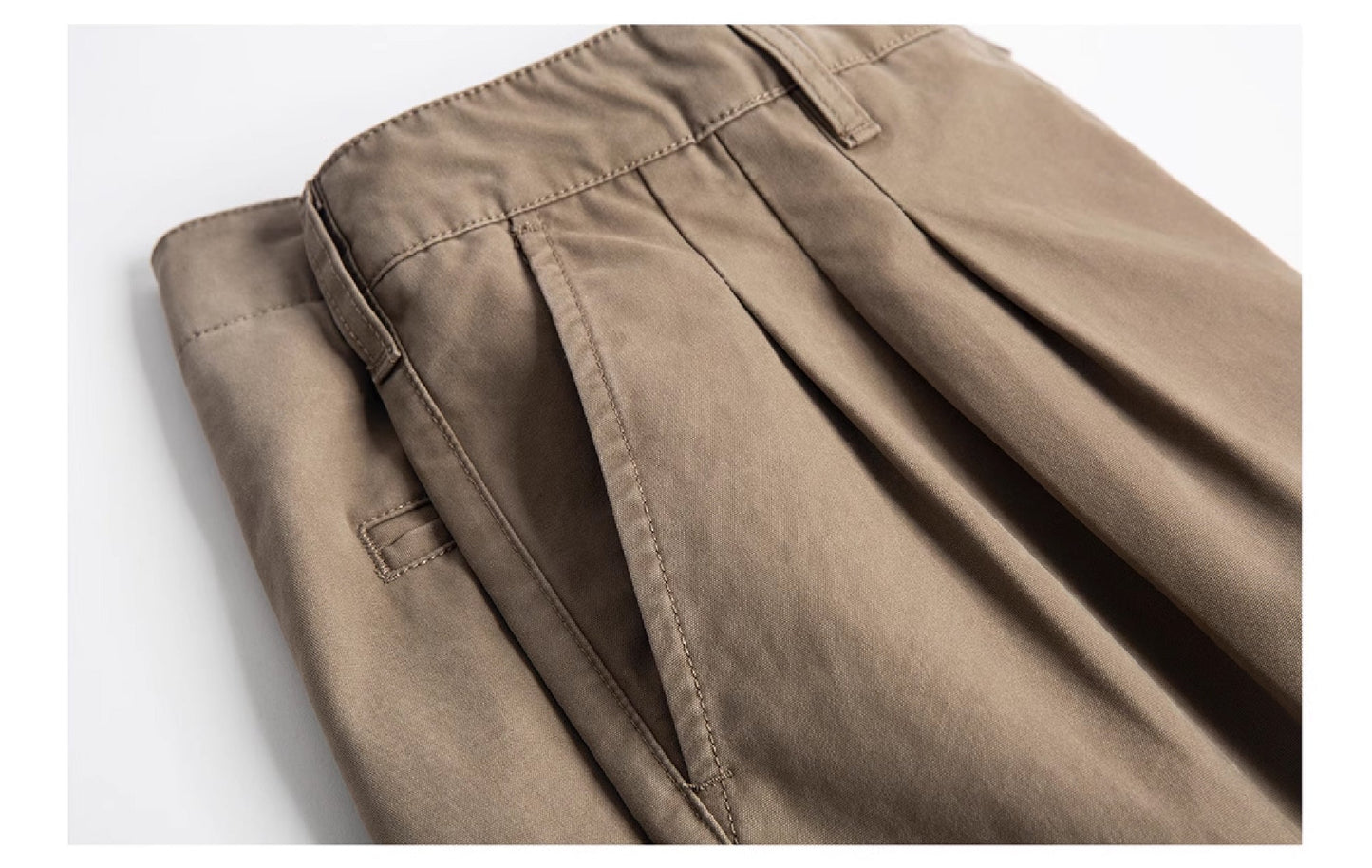 Burcs Three Ply Wide Tuck Chino Pants
