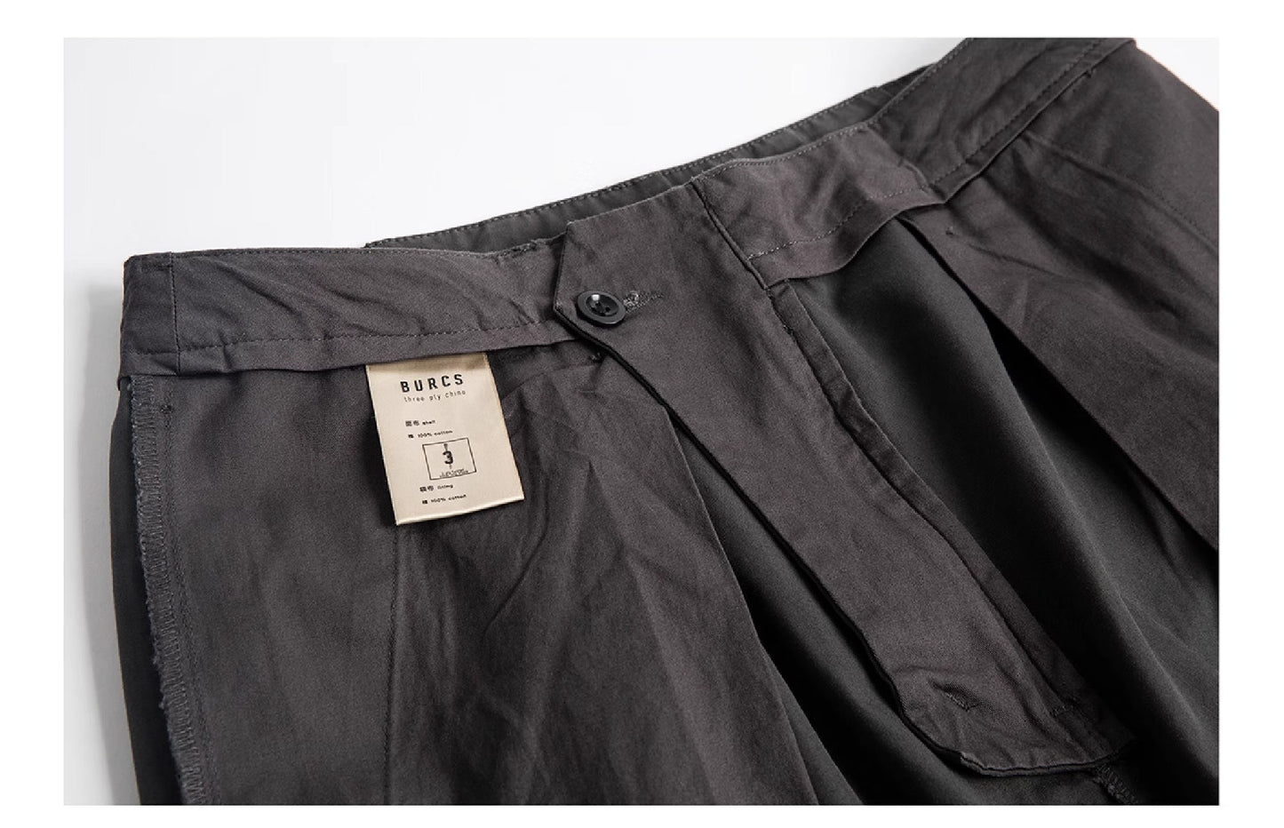 Burcs Three Ply Wide Tuck Chino Pants