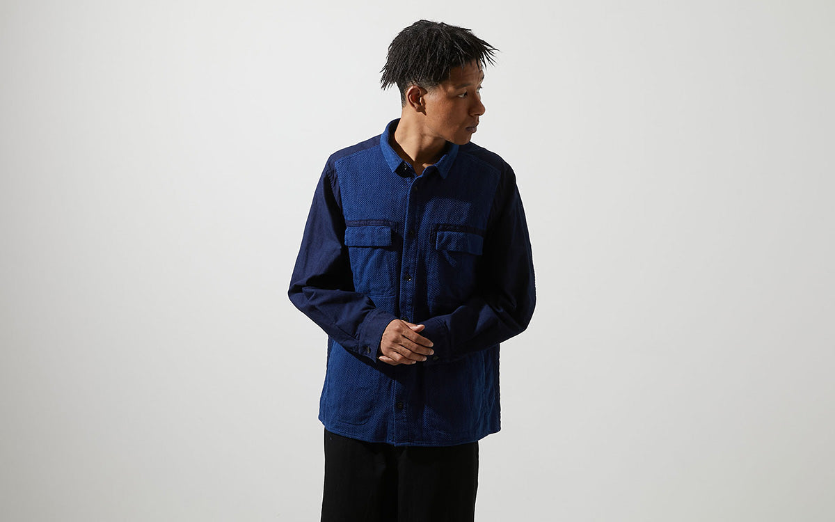 BLUE BLUE JAPAN Casezomesashiko Back Quilted Shirt