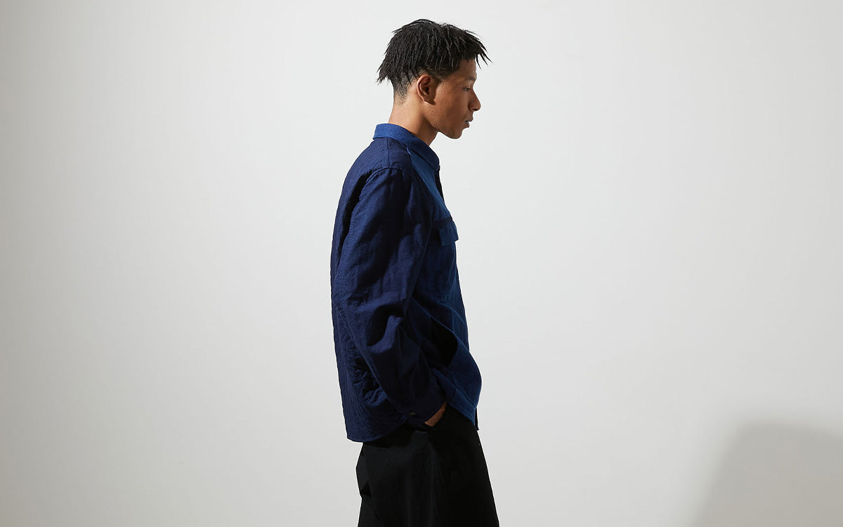 BLUE BLUE JAPAN Casezomesashiko Back Quilted Shirt