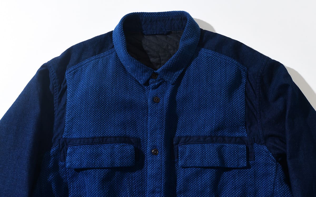 BLUE BLUE JAPAN Casezomesashiko Back Quilted Shirt