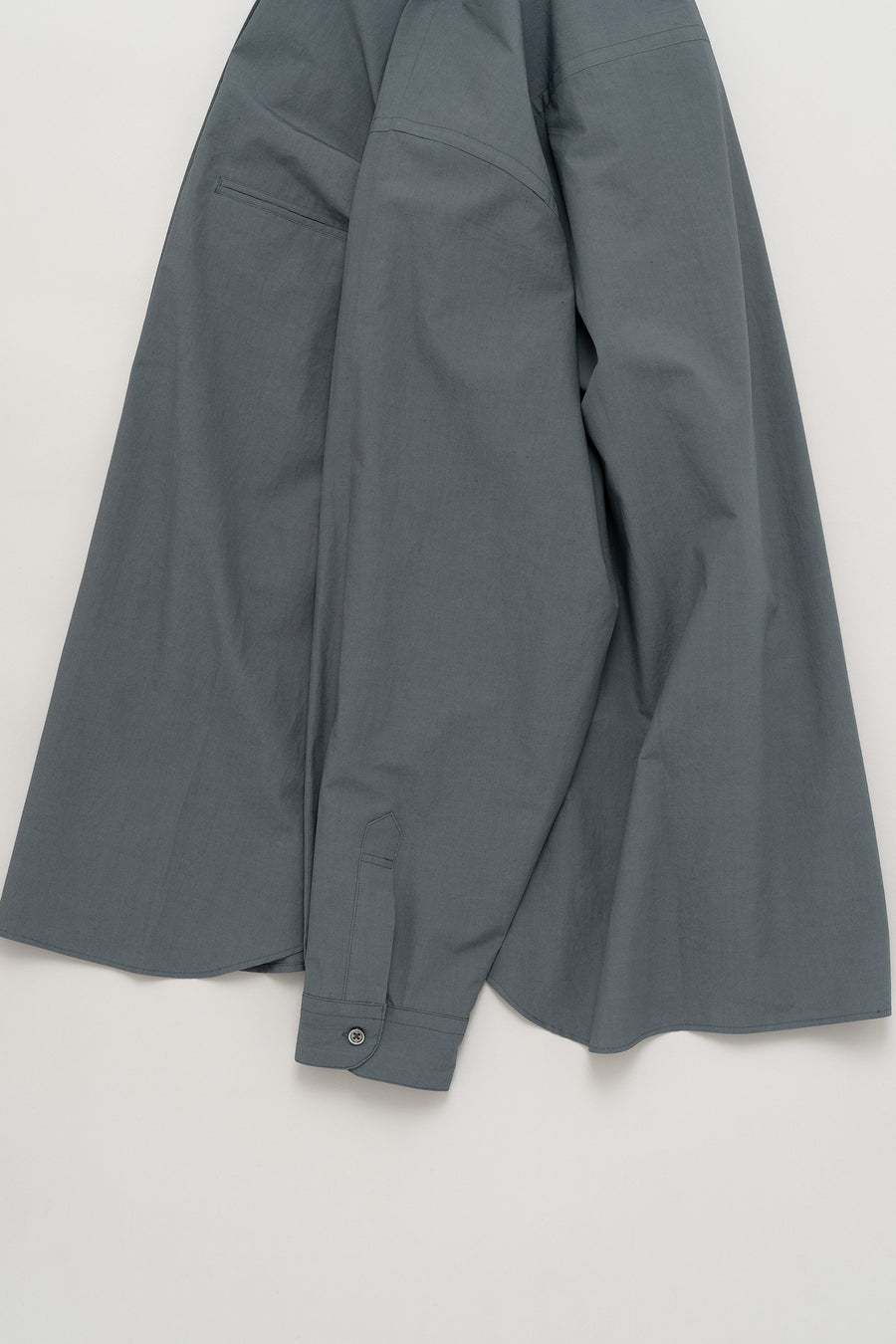 STILL BY HAND Linen Mixed Band Collar Shirt