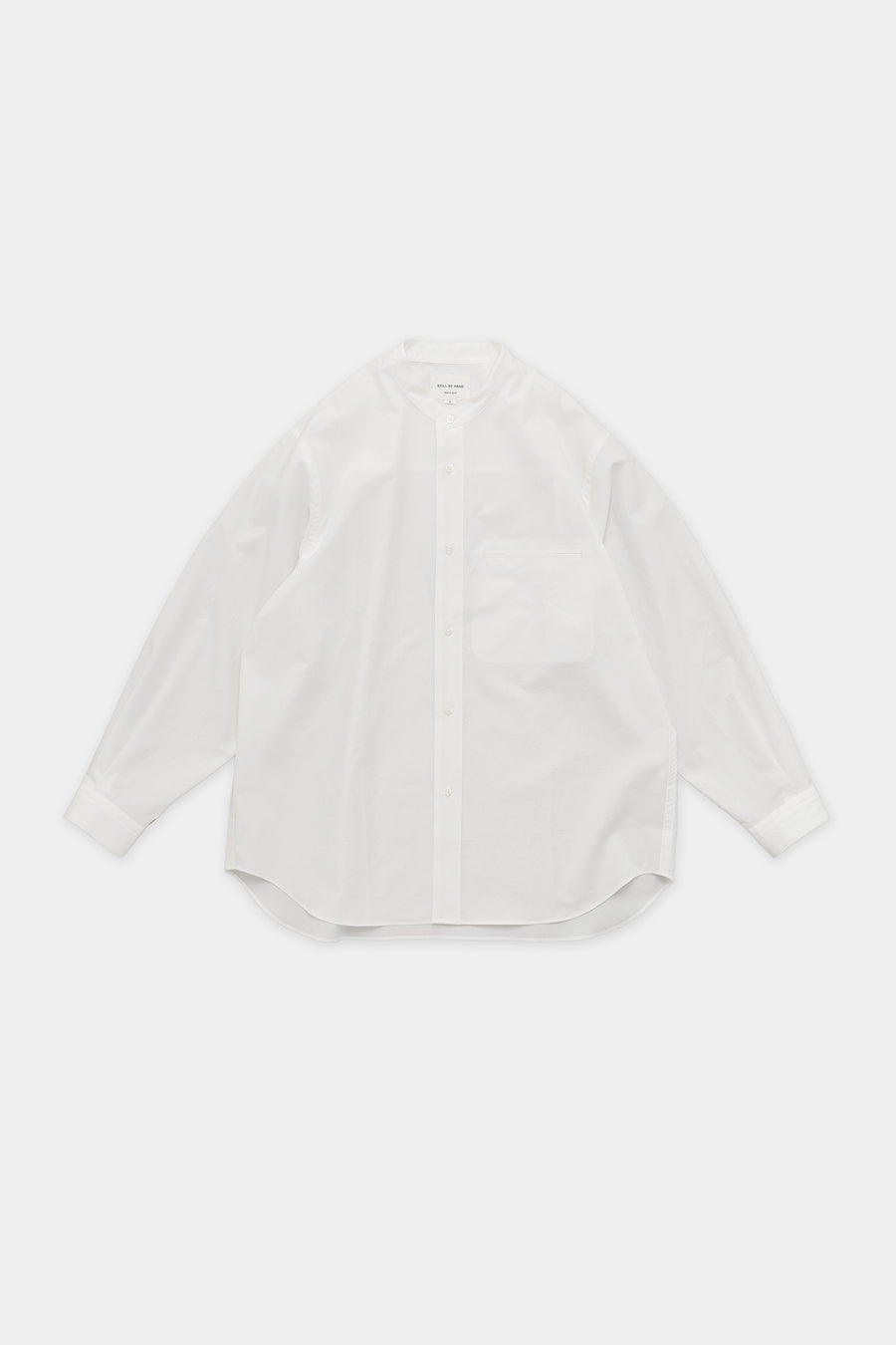 STILL BY HAND Linen Mixed Band Collar Shirt