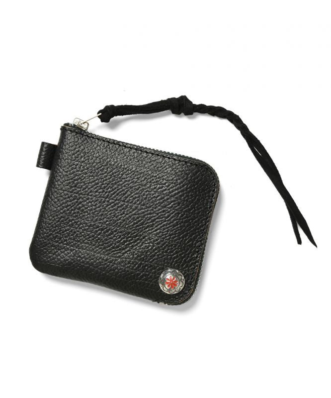 LARRY SMITH EMBOSSED L ZIPPER SHORT WALLET