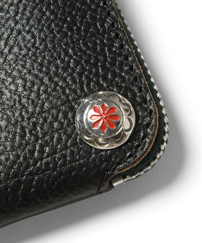 LARRY SMITH EMBOSSED L ZIPPER SHORT WALLET