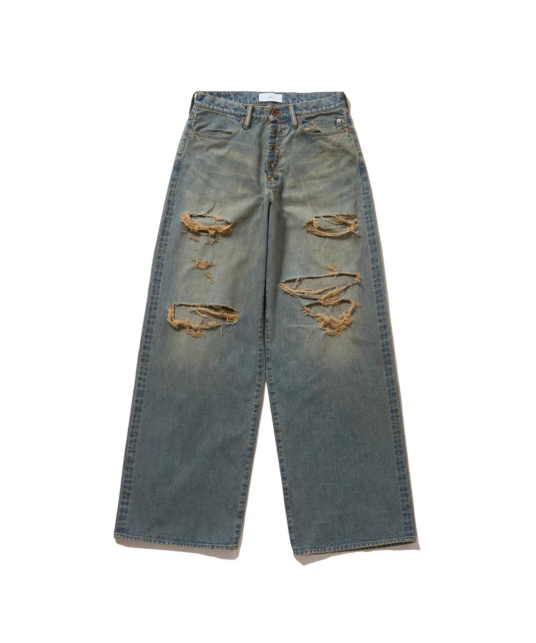 SUGARHILL DAMAGED MODERN DENIM PANTS WIDE CUT