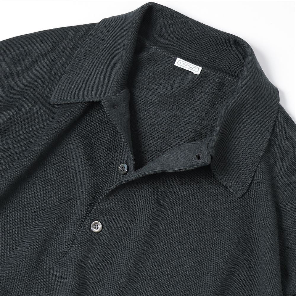 A.PRESSE Wool Knit L/S Polo Shirts