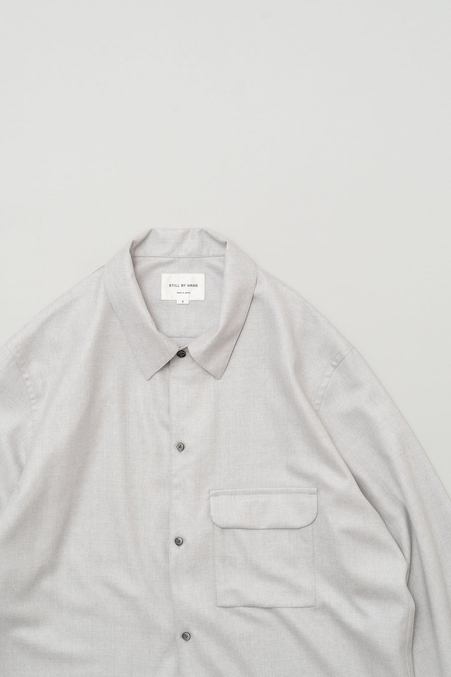 STILL BY HAND Flat Bottom Wool Shirt