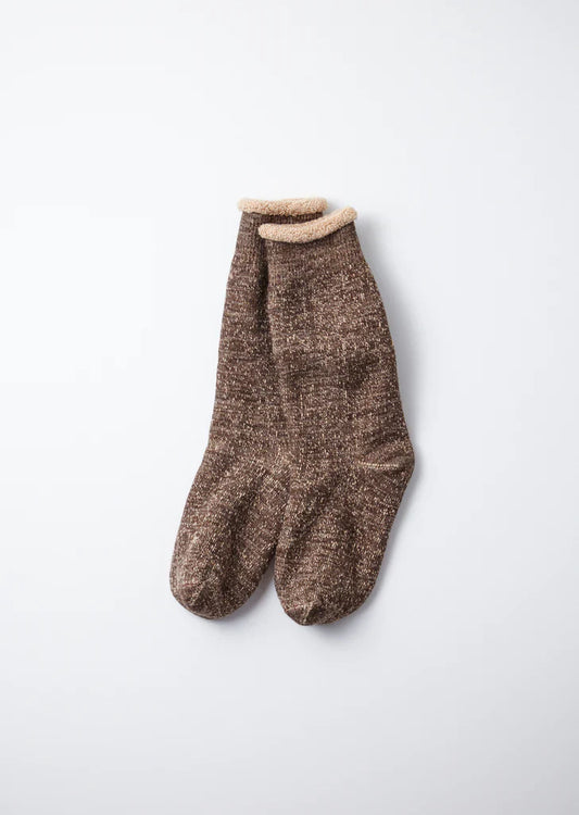 RoToTo DOUBLE FACE CREW SOCKS "MERINOWOOL & BROWN OG"