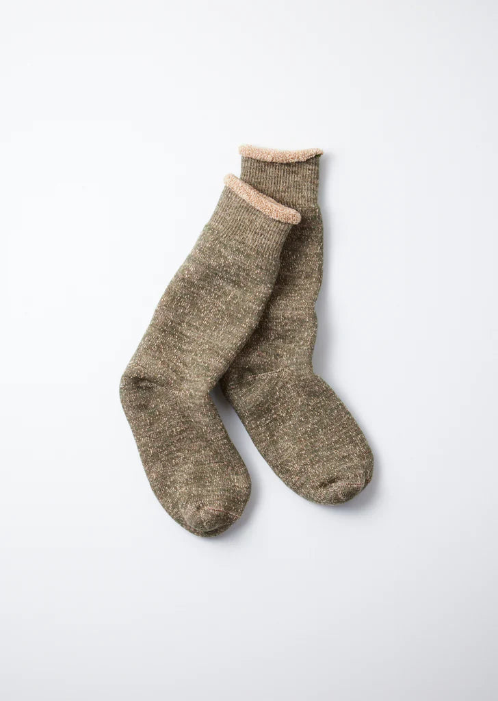 RoToTo DOUBLE FACE CREW SOCKS "MERINOWOOL & BROWN OG"