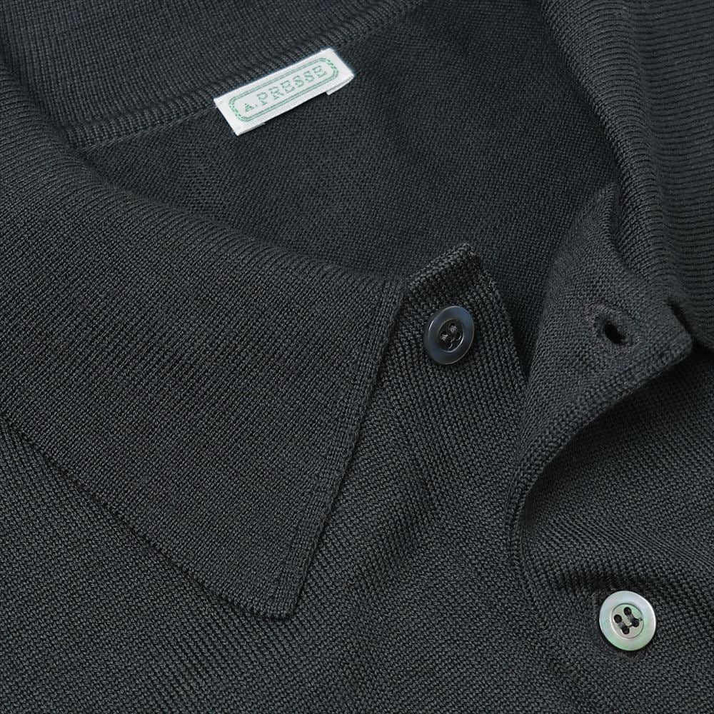 A.PRESSE Wool Knit L/S Polo Shirts