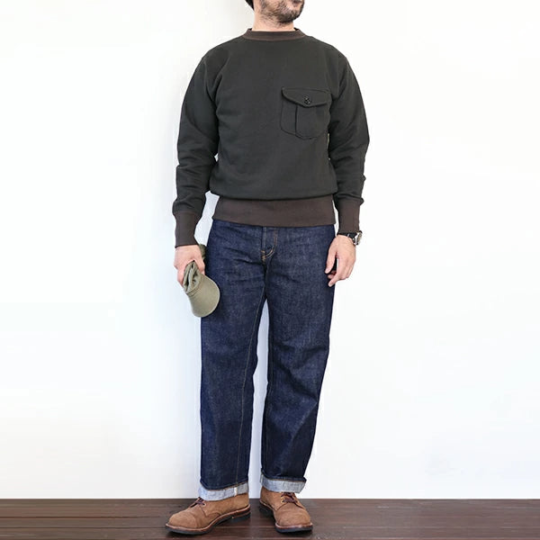 FREEWHEELERS "POCKET SWEAT SHIRT" SET-IN SLEEVE