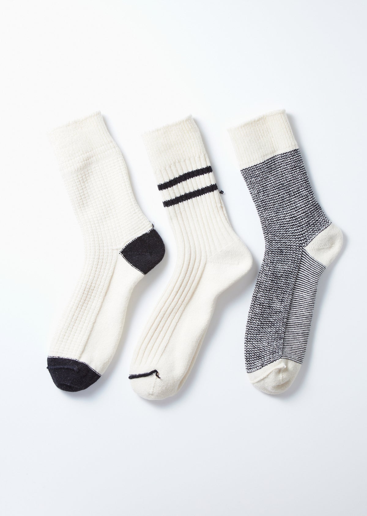 RoToTo RECYCLE COTTON / WOOL DAILY 3 PACK SOCKS