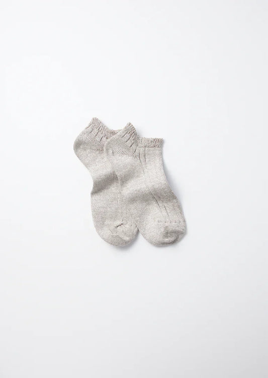 RoToTo LINEN COTTON RIBBED SHORT SOCKS