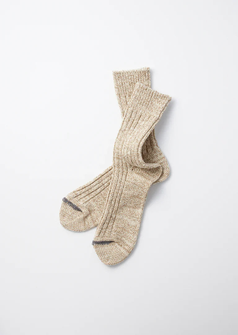 RoToTo RECYCLE COTTON RIBBED CREW SOCKS