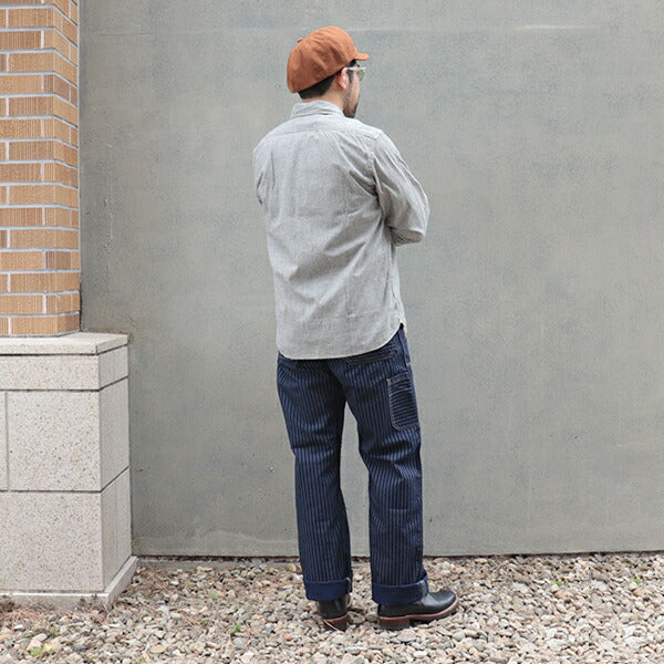 FREEWHEELERS LONGSHOREMAN OVERALLS INDIGO WABASH STRIPE