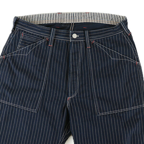 FREEWHEELERS LONGSHOREMAN OVERALLS INDIGO WABASH STRIPE