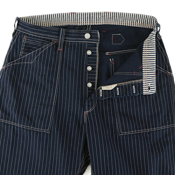 FREEWHEELERS LONGSHOREMAN OVERALLS INDIGO WABASH STRIPE