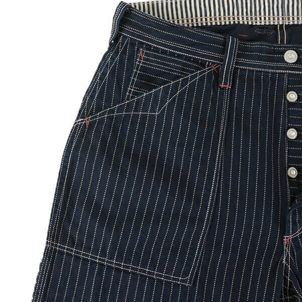 FREEWHEELERS LONGSHOREMAN OVERALLS INDIGO WABASH STRIPE