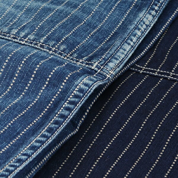 FREEWHEELERS LONGSHOREMAN OVERALLS INDIGO WABASH STRIPE
