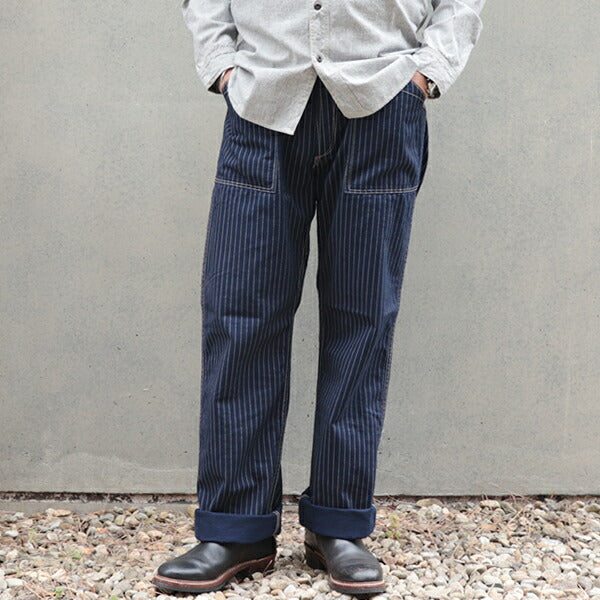 FREEWHEELERS LONGSHOREMAN OVERALLS INDIGO WABASH STRIPE