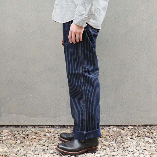 FREEWHEELERS LONGSHOREMAN OVERALLS INDIGO WABASH STRIPE