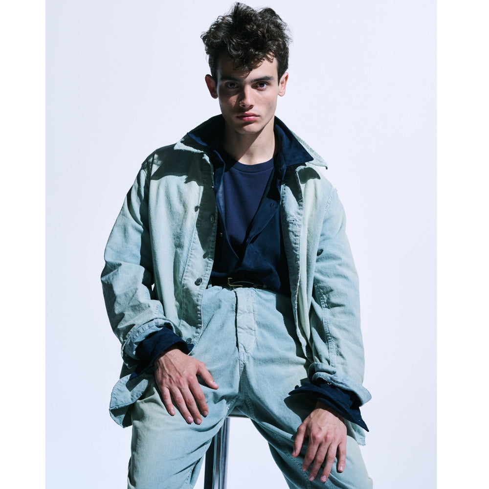 A.PRESSE Indigo Pin Check Coverall