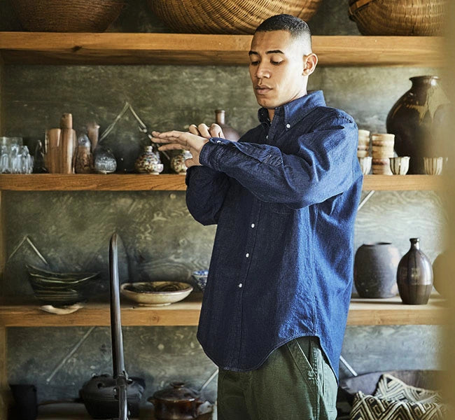 orSlow STANDARD BUTTON DOWN SHIRT ONE WASH