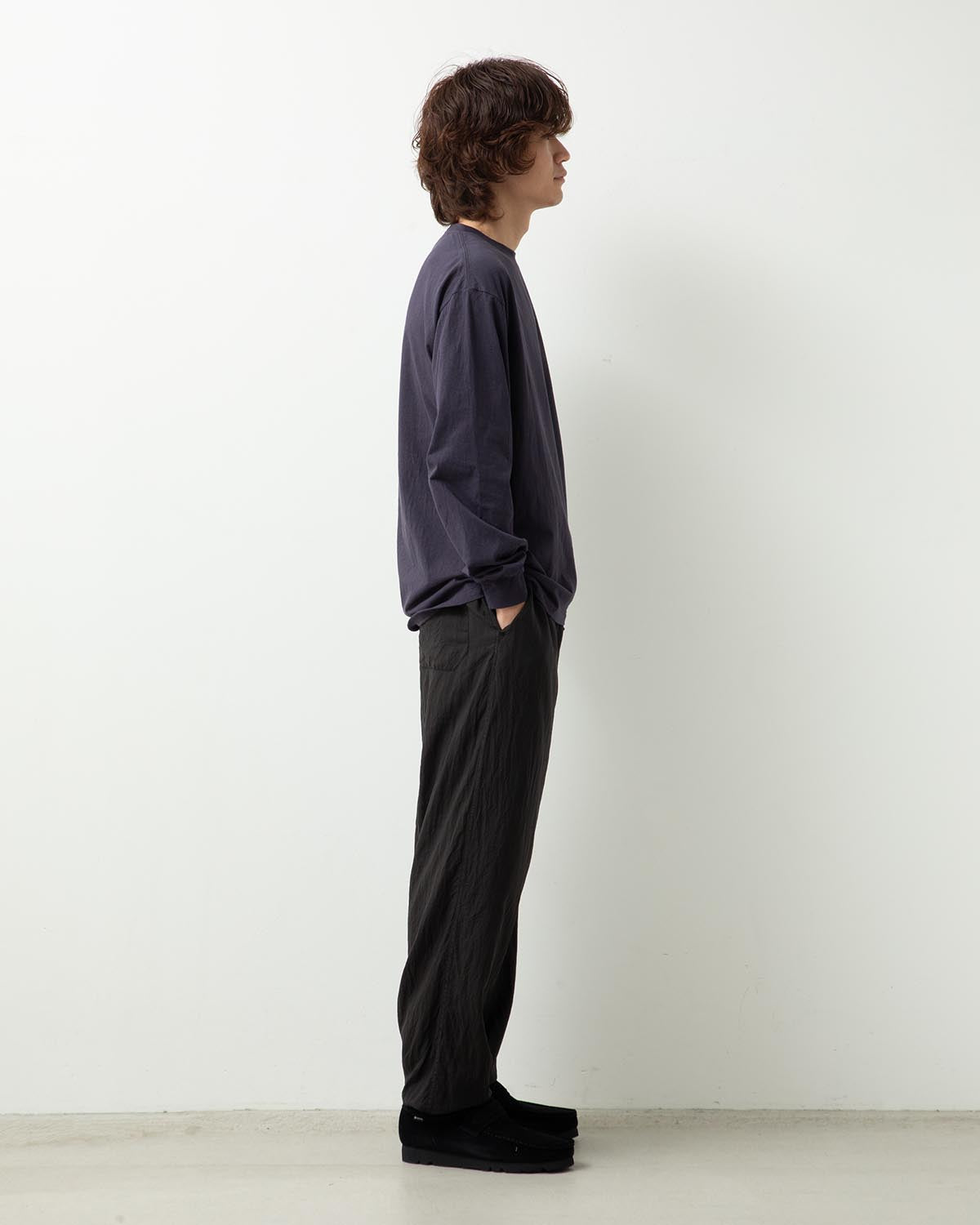 COMOLI Silk Product Dyed Drawstring Pants