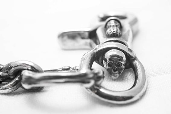 Peanuts&Co BULL WALLET CHAIN SILVER DIAMONDS