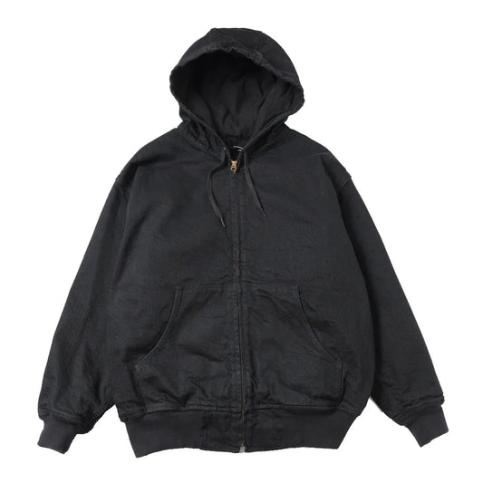 COMOLI Black Denim Zip Hoodie