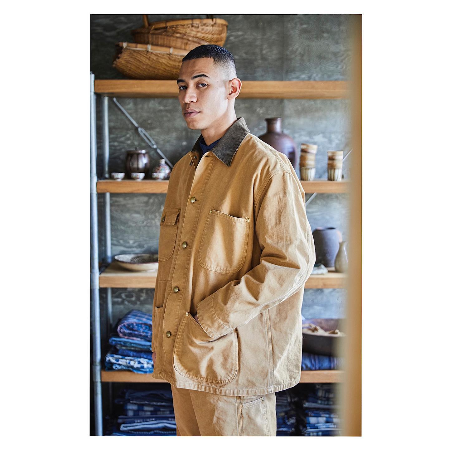orSlow LOOSE FIT OXFORD COVERALL (Brown)