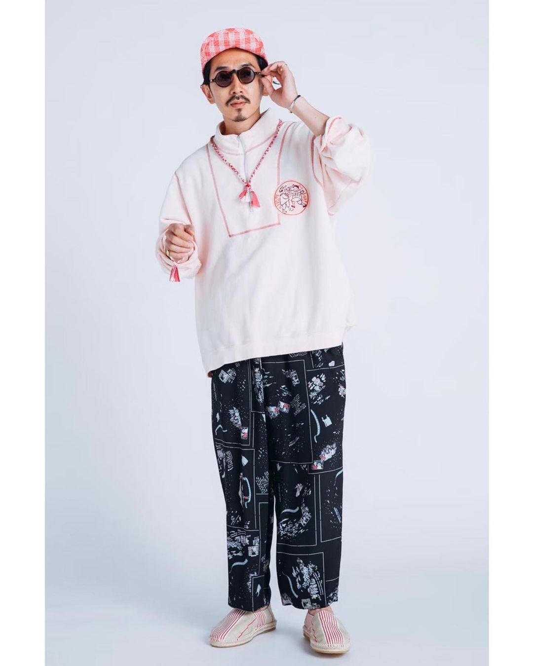 Porter Classic OHARIKO MAFIA WAPPEN HALF ZIP SWEAT SHIRT