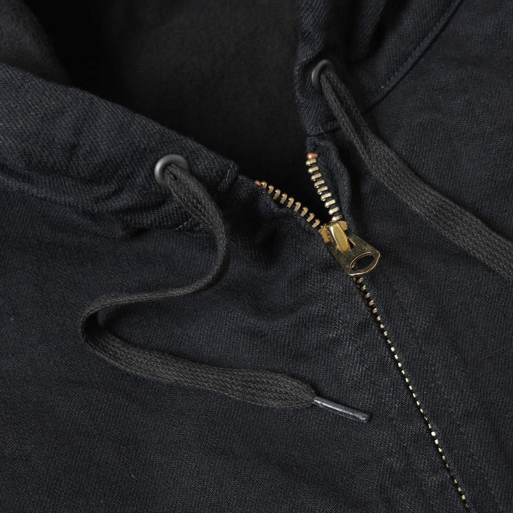COMOLI Black Denim Zip Hoodie