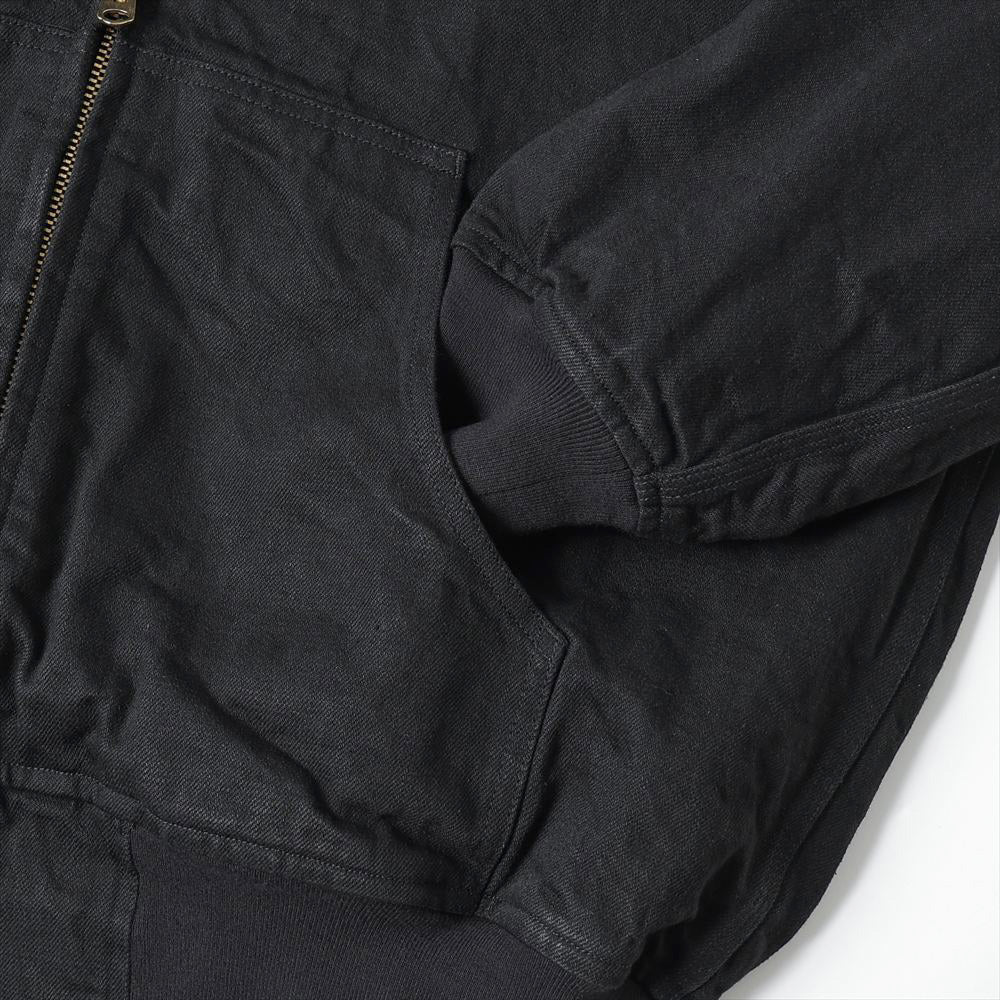COMOLI Black Denim Zip Hoodie