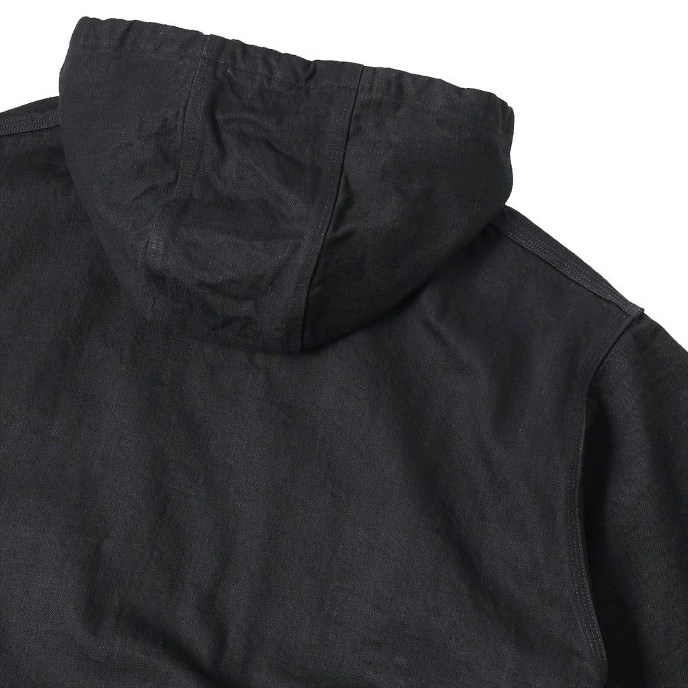 COMOLI Black Denim Zip Hoodie