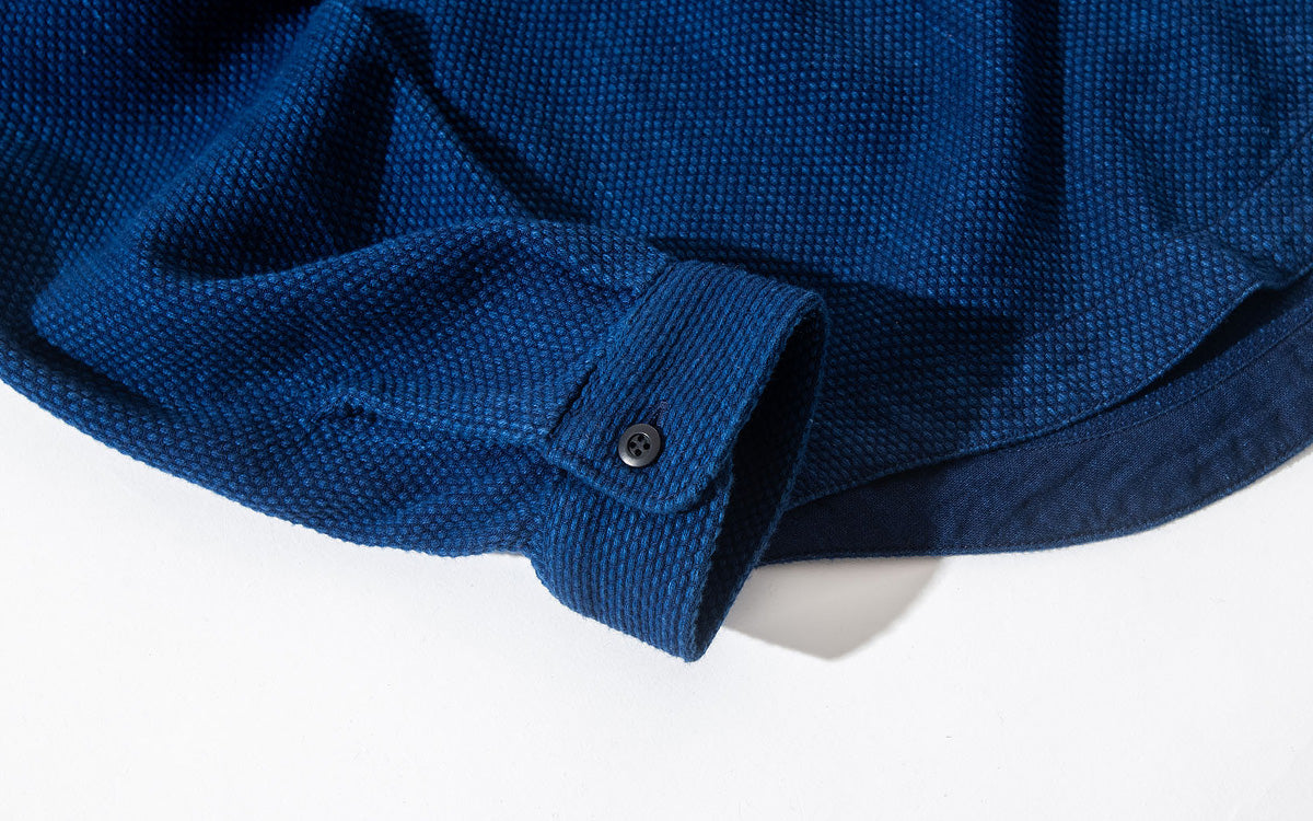 BLUE BLUE JAPAN Casezomesashiko band collar long sleeve shirt