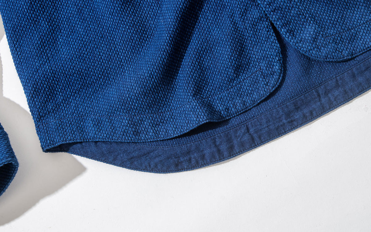 BLUE BLUE JAPAN Casezomesashiko band collar long sleeve shirt