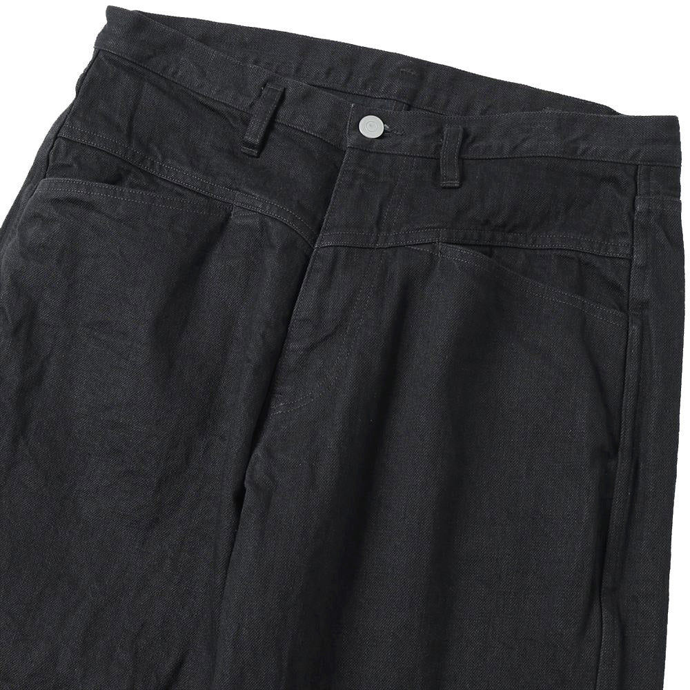 COMOLI Black Denim Tapered Pants