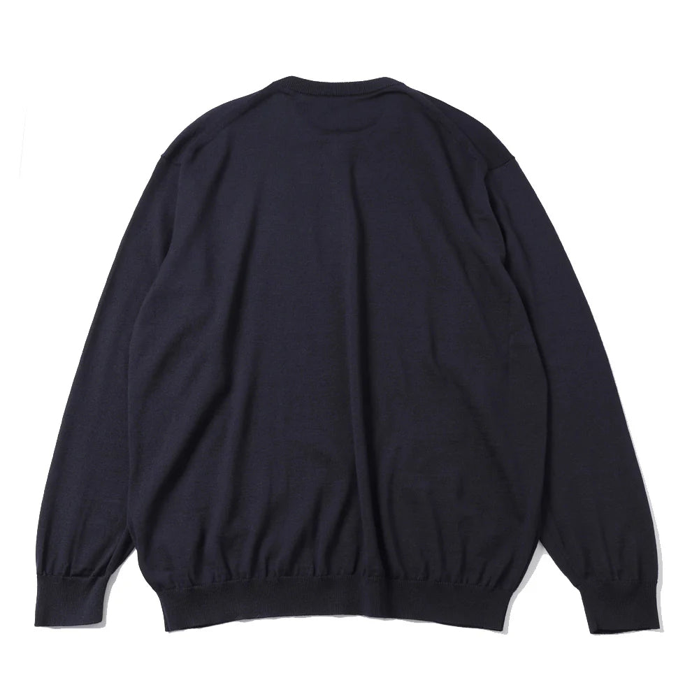 A.PRESSE Wool Knit Henley Neck Sweater