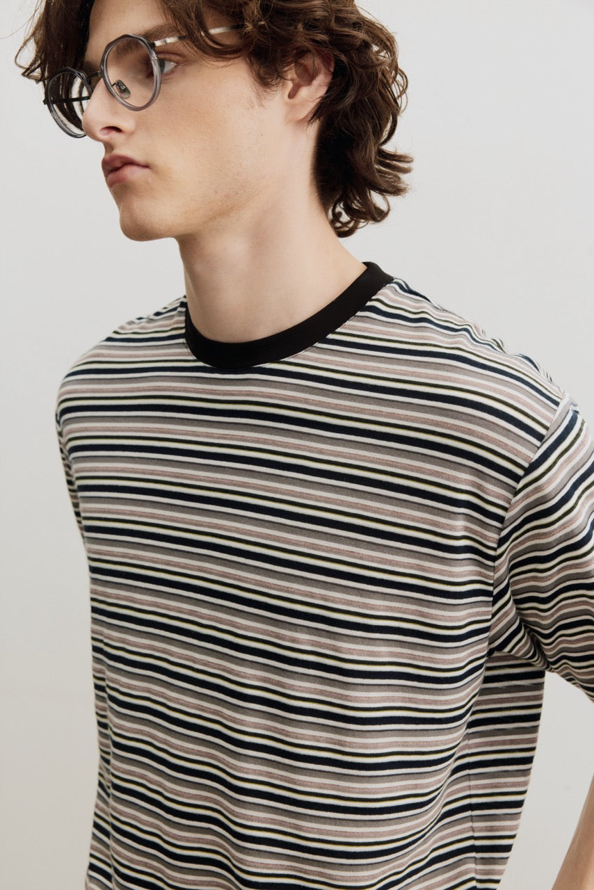 Burcs Tencel Stripe Crewneck Tee