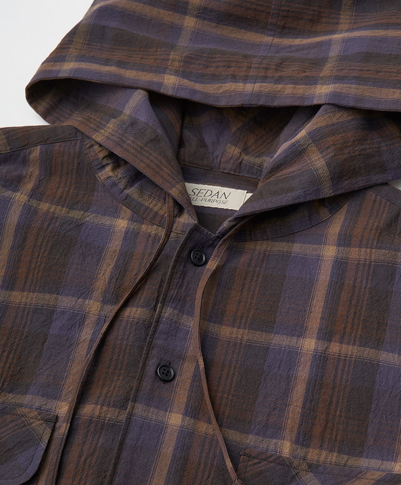 SEDAN ALL-PURPOSE Plaid Hooded Shirt