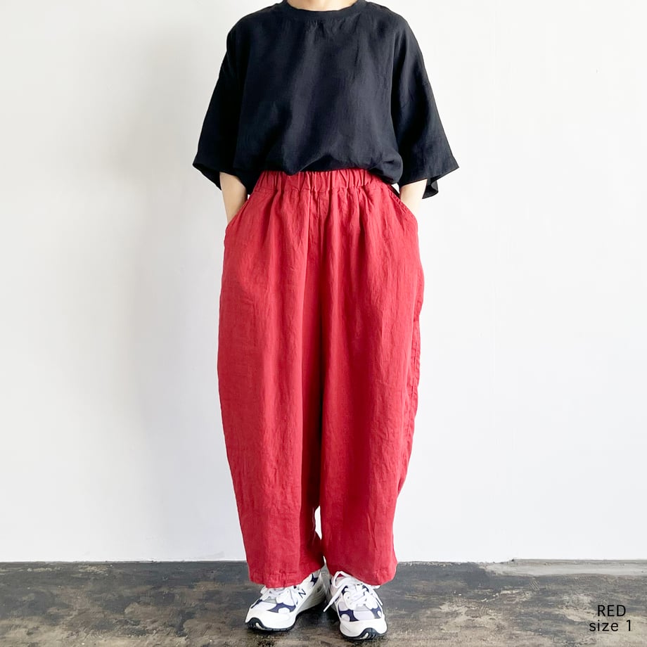 HARVESTY FRENCH LINEN EASY CIRCUS PANTS
