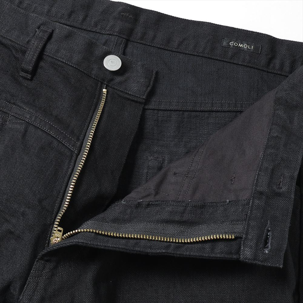 COMOLI Black Denim Tapered Pants