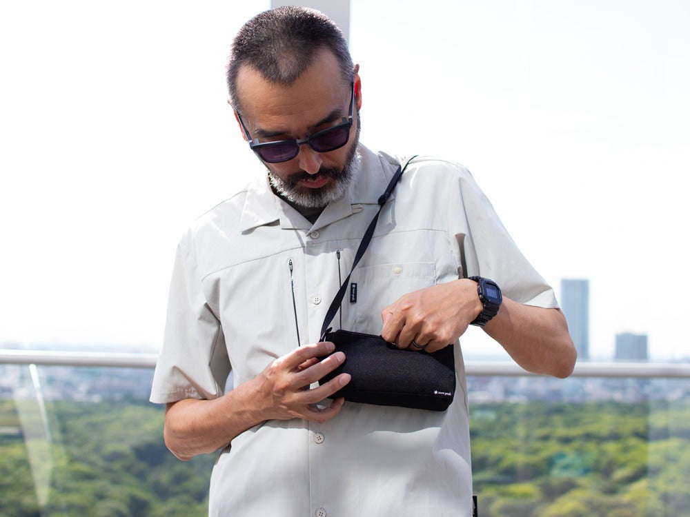 JINS × Snow Peak JINS Switch Metal Flip Up ï¼?60° Wellington Matt Black