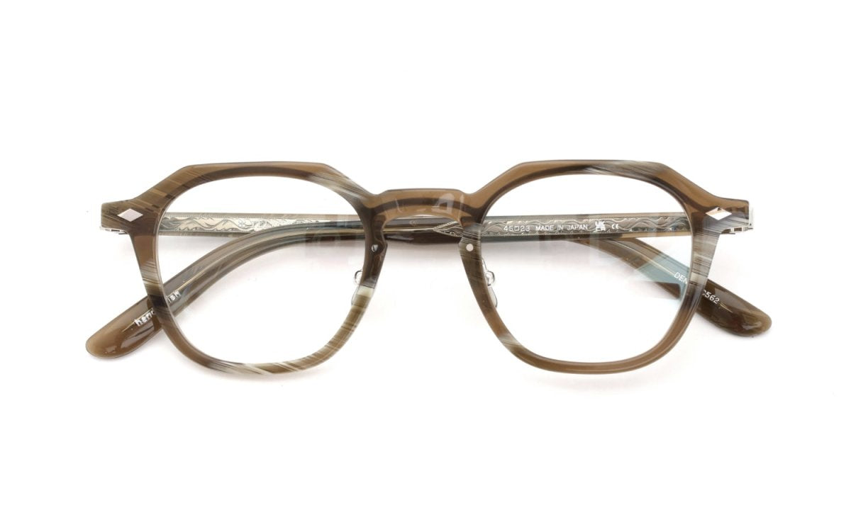 YELLOWS PLUS DENNIS EYEGLASS FRAME Green Horn/Silver